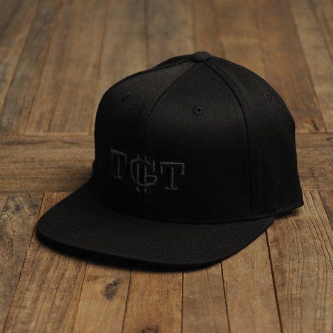 Black on Black TGT Snapback Hat - TGT Store